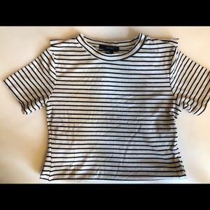 Black and white striped dress